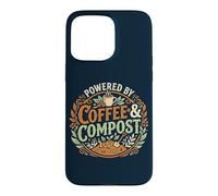 Powered by Coffee & Compost Funny Gardener Coque pour iPhone 15 Pro Max