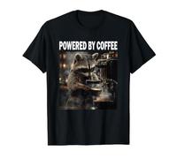 Powered by Coffee de café Raton Laveur Amoureux du café T-Shirt Graphique avec Valeur