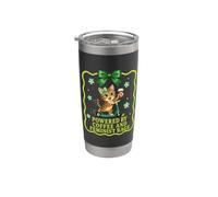 Powered By Coffee Feminist Rage, mignon chat chevauchant une trottinette Gobelet isotherme en acier inoxydable double paroi