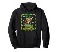 Powered by Coffee Feminist Rage, Mignon Chat chevauchant Une Trottinette Sweat à Capuche