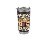 Powered by Dark Roast & Dawn Chorus oiseaux café Gobelet isotherme en acier inoxydable double paroi
