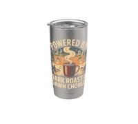 Powered by Dark Roast & Dawn Chorus oiseaux café Gobelet isotherme en acier inoxydable double paroi