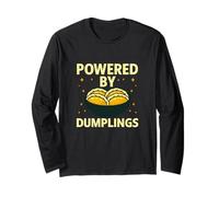 Powered by Dumplings Funny Food Humour Design Manche Longue