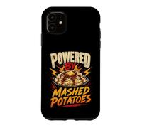 Powered by Funny Mashed Potatoes Saying Humor Joke Gag Coque pour iPhone 11