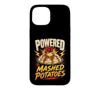Powered by Funny Mashed Potatoes Saying Humor Joke Gag Coque pour iPhone 15