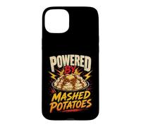 Powered by Funny Mashed Potatoes Saying Humor Joke Gag Coque pour iPhone 15 Plus