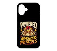 Powered by Funny Mashed Potatoes Saying Humor Joke Gag Coque pour iPhone 16