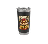 Powered By Funny Mashed Potatoes Saying Humor Joke Gag Gobelet isotherme en acier inoxydable double paroi
