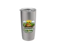 Powered By Gardening and Sunshine Funny Gobelet isotherme en acier inoxydable double paroi