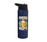 POWERED BY HOPS T-Shirt Humour Brasseur de Biere Stainless Steel Insulated Water Bottle