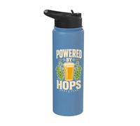 POWERED BY HOPS T-Shirt Humour Brasseur de Biere Stainless Steel Insulated Water Bottle