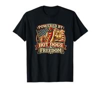Powered by Hot Dogs and Freedom Shirt Funny Patriotic BBQ T-Shirt