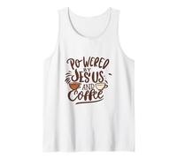 Powered by Jesus and Coffee Christian Faith Men Women Kids Débardeur