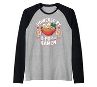 Powered by K-Pop and Ramen Kpop Merch Japanese Noodle Manche Raglan