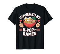 Powered by K-Pop and Ramen Kpop Merch Japanese Noodle T-Shirt