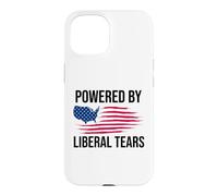 Powered by Liberal Tears Flag Anti Liberal Make Liberals Cry Coque pour iPhone 15