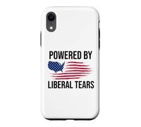 Powered by Liberal Tears Flag Anti Liberal Make Liberals Cry Coque pour iPhone XR