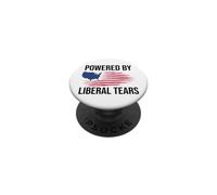 Powered by Liberal Tears Flag Anti Liberal Make Liberals Cry PopSockets PopGrip Adhésif