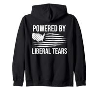 Powered by Liberal Tears Flag Anti Liberal Make Liberals Cry Sweat à Capuche