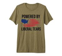Powered by Liberal Tears Flag Anti Liberal Make Liberals Cry T-Shirt Haut de Gamme
