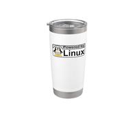 Powered By Linux Tux the Penguin Nerd Geek Sysadmin Cadeau Gobelet isotherme en acier inoxydable double paroi