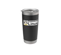 Powered By Linux Tux the Penguin Nerd Geek Sysadmin Cadeau Gobelet isotherme en acier inoxydable double paroi