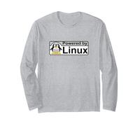 Powered by Linux Tux The Penguin Nerd Geek Sysadmin Cadeau Manche Longue