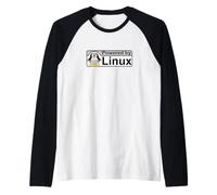 Powered by Linux Tux The Penguin Nerd Geek Sysadmin Cadeau Manche Raglan