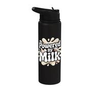 Powered By Milk Funny Cow Humour Stainless Steel Insulated Water Bottle