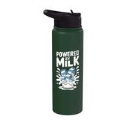 Powered By Milk Funny Dairy Humour Stainless Steel Insulated Water Bottle