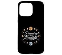 Powered by Moonlight Moon Phases Celestial Lunar Design Coque pour iPhone 15 Pro Max
