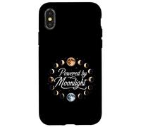 Powered by Moonlight Moon Phases Celestial Lunar Design Coque pour iPhone X/XS