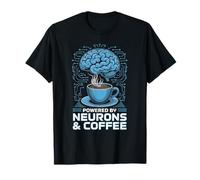 Powered by Neurons and Coffee IA Brain Tech T-Shirt