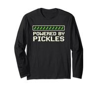 Powered by Pickles Funny Pickle Design Manche Longue