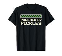 Powered by Pickles Funny Pickle Design T-Shirt