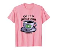 Powered by Prayer & Coffee Verse de la Bible chrétienne Faith T-Shirt