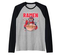Powered by Ramen Japanese Anime Funny Robot Ramen Noodles Manche Raglan