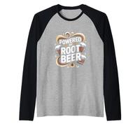 Powered by Root Beer Lover Drink Humour Manche Raglan
