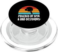 Powered by Spin & Bad Decisions Funny Retro Table Tennis PopSockets PopGrip pour MagSafe