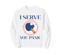 Powered by Spin & Bad Decisions Funny Retro Table Tennis Sweatshirt