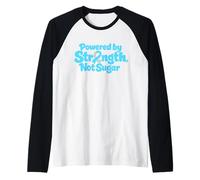 Powered by Strength Not Sugar Blue Ribbon Sensibilisation au diabète Manche Raglan