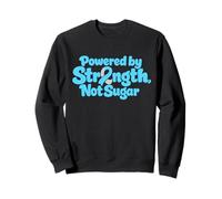 Powered by Strength Not Sugar Blue Ribbon Sensibilisation au diabète Sweatshirt