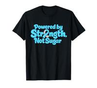 Powered by Strength Not Sugar Blue Ribbon Sensibilisation au diabète T-Shirt