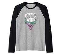 Powered by Wine Lover Design Funny Wine Lover Manche Raglan