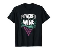Powered by Wine Lover Design Funny Wine Lover T-Shirt Graphique avec Valeur
