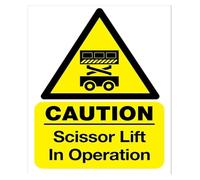 Powered Lift Work Area Warning Metal Plaque For Assembly Line 12x8 Inch | Rustic distressed finish complements industrial warehouse or manufacturing facility aesthetic