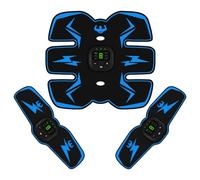 PowerFit - Pack d'électrostimulation pour abdos, bras et jambes, stimulateur musculaire, doté de plusieurs modes et intensités, avec écran LCD, adapté aux hommes et aux femmes