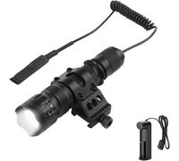 Powerful 1200 Lumens Tactical Led Torch Torch Rechargeable Flashlight With Zoom Pressure Switch Capable And 5 Modes Waterproof Hunting Lamp With Rail Mount