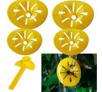 Powerful Asian Hornet Trap, Selective Asian Hornet Trap, Hornets, Natural - Reusable, Translucent/Yellow, Suitable for Fruit Flies, Olive Flies (Lot de4)