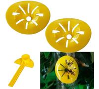 Powerful Asian Hornet Trap, Selective Asian Hornet Trap, Hornets, Natural - Reusable, Translucent/Yellow, Suitable for Fruit Flies, Olive Flies (Lot de2)